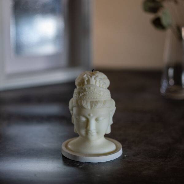 bougie en cire de soja tête de Bouddha