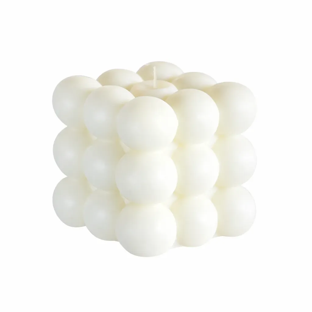Bougie cube grandes bulles en cire végétale, fond blanc – NiceCandles