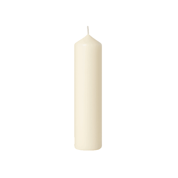 Cierge blanc en cire minérale 40x200 mm avec percé conique
