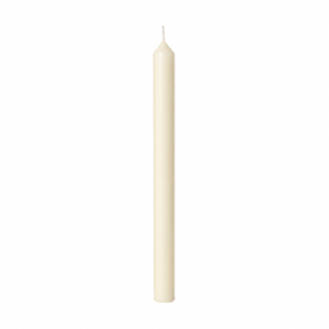 Bougie artisanale longue Ø24 mm hauteur 200 mm en cire végétale naturelle pour chandelier sur fond blanc