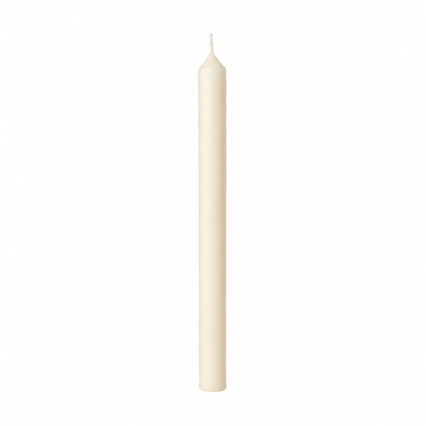 Bougie artisanale longue Ø24 mm hauteur 200 mm en cire végétale naturelle pour chandelier sur fond blanc