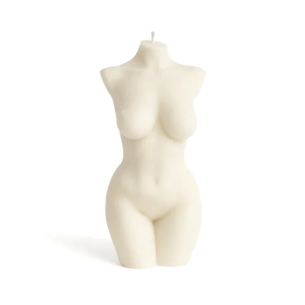 Bougie décorative en forme de silhouette féminine, cire végétale naturelle, design artistique et minimaliste