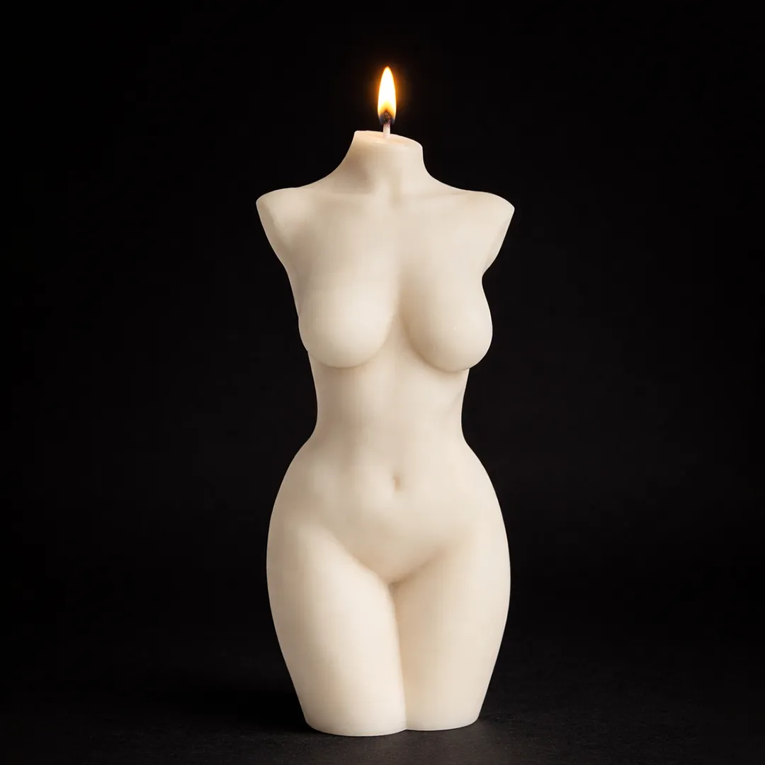 bougie sculpturale artisanale en cire végétale